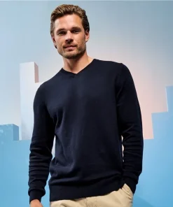 ASQUITH & FOX COTTON BLEND V NECK JUMPER